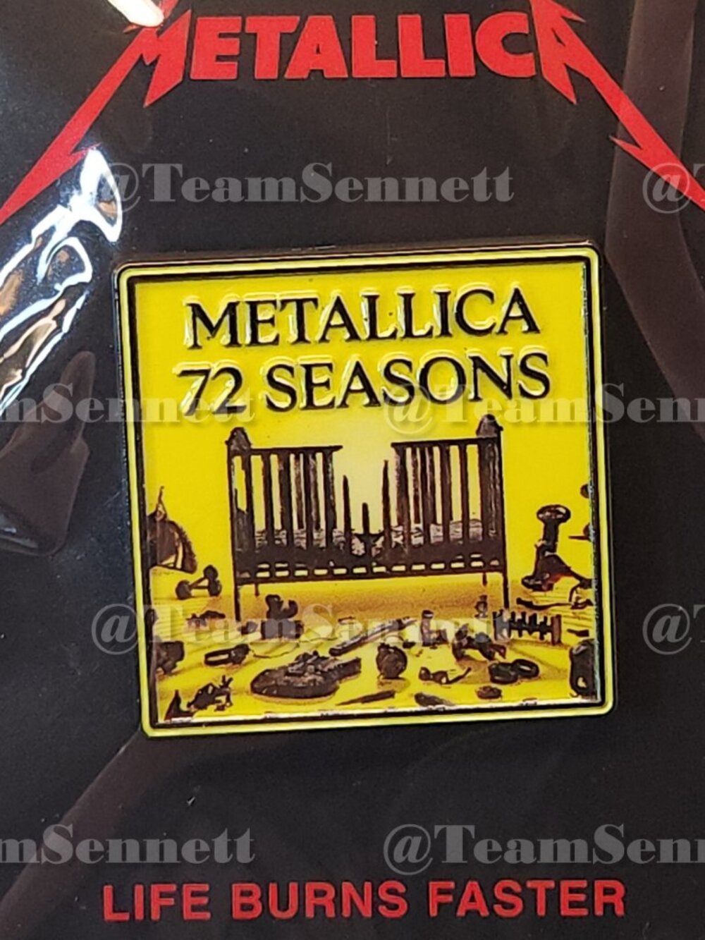 Metallica 72 Seasons Enamel Pin / Life Burns Faster / Sphere Las Vegas 2026 / 27